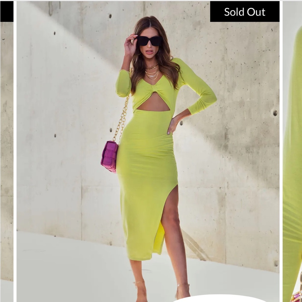 Look my way cutout dress - lime